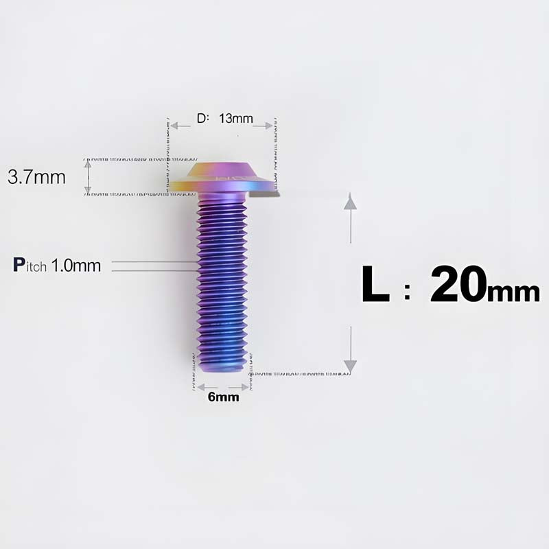 M6 X L8-55mm Titanium Button Head Bolts For Electric Motorbycle