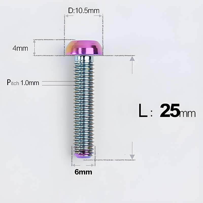 M6 X L8 20 35MM Top Cap Headset Titanium Bolt For Bike