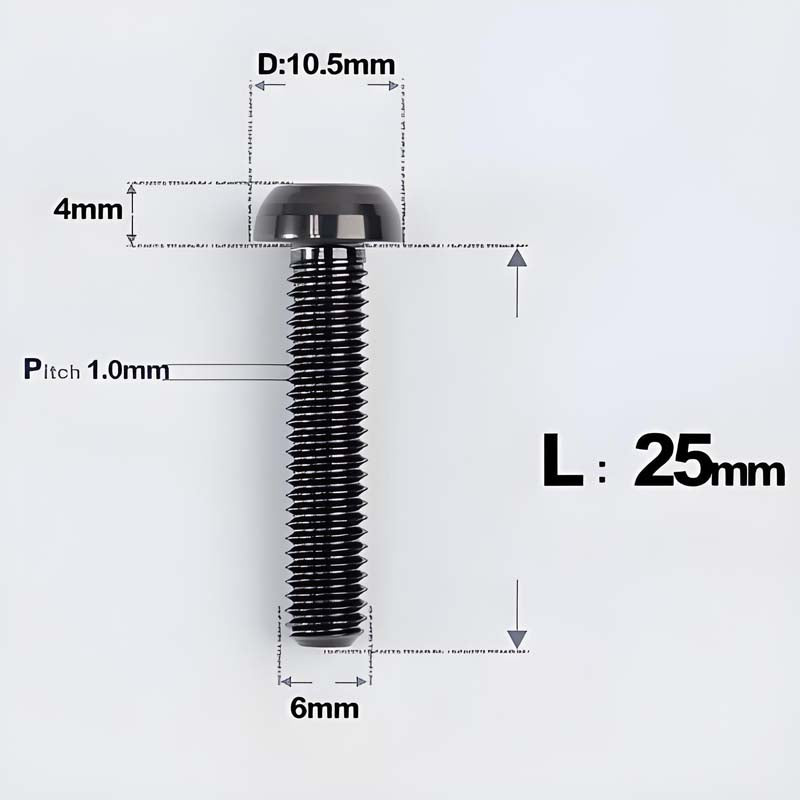 M6 X L8 20 35MM Top Cap Headset Titanium Bolt For Bike