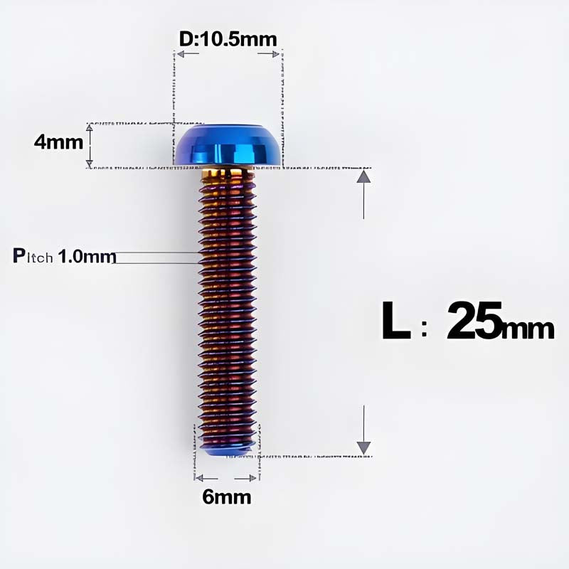 M6 X L8 20 35MM Top Cap Headset Titanium Bolt For Bike