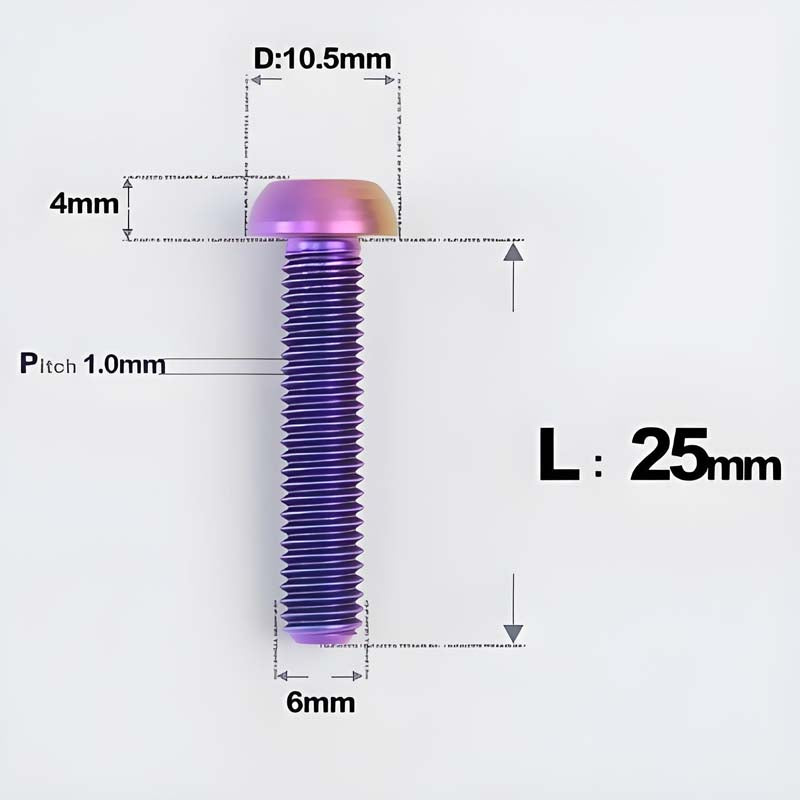 M6 X L8 20 35MM Top Cap Headset Titanium Bolt For Bike