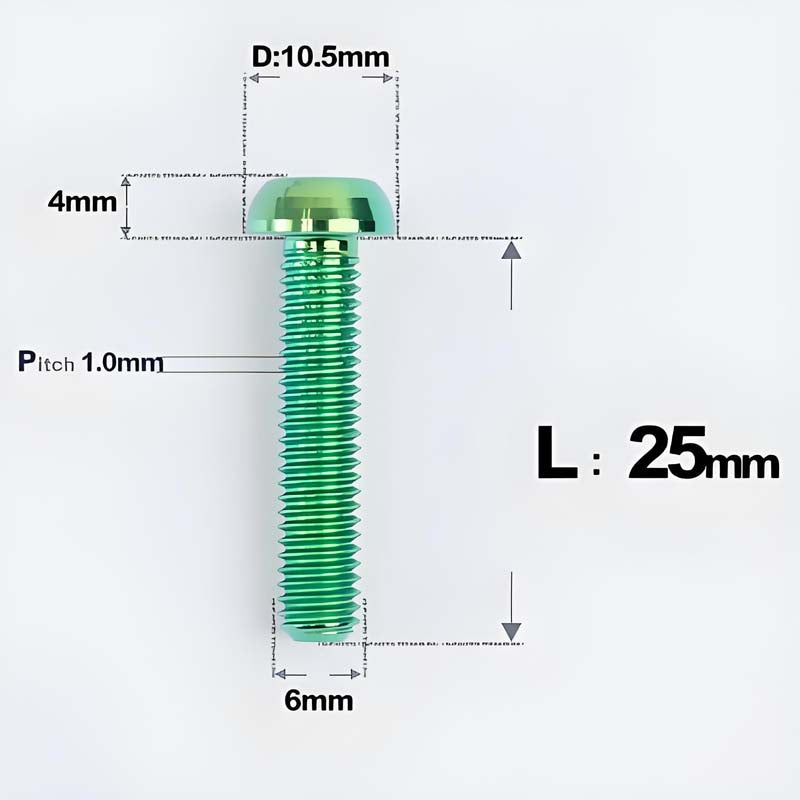 M6 X L8 20 35MM Top Cap Headset Titanium Bolt For Bike