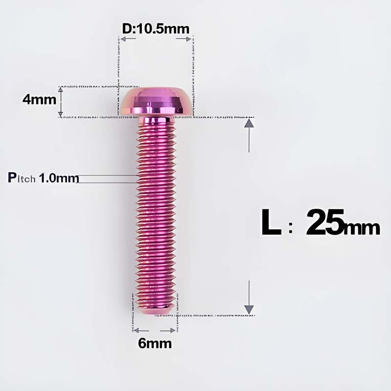 M6 X L8 20 35MM Top Cap Headset Titanium Bolt For Bike