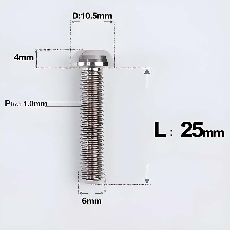 M6 X L8 20 35MM Top Cap Headset Titanium Bolt For Bike