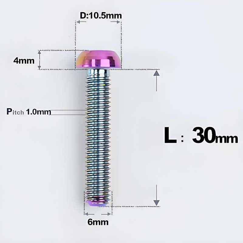 M6 X L8 20 35MM Top Cap Headset Titanium Bolt For Bike