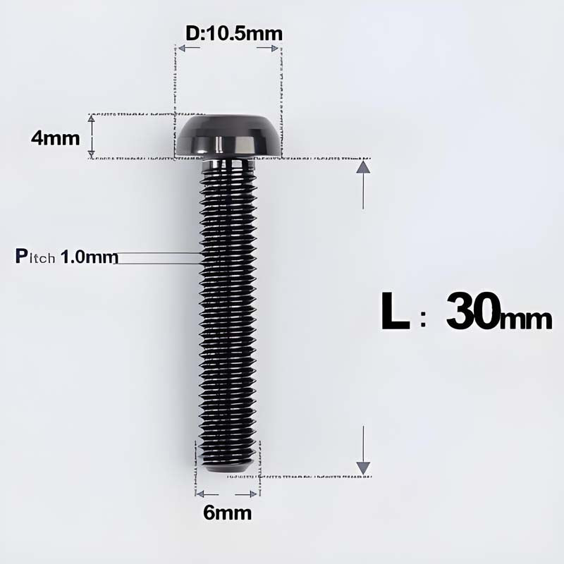 M6 X L8 20 35MM Top Cap Headset Titanium Bolt For Bike