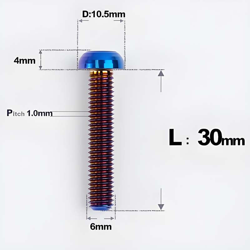 M6 X L8 20 35MM Top Cap Headset Titanium Bolt For Bike