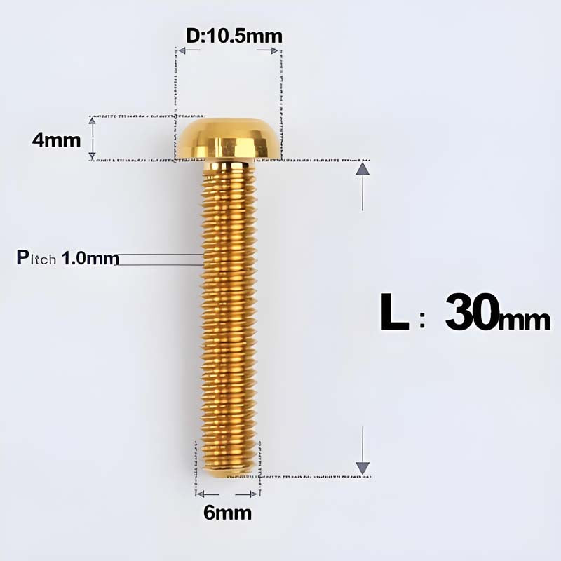 M6 X L8 20 35MM Top Cap Headset Titanium Bolt For Bike