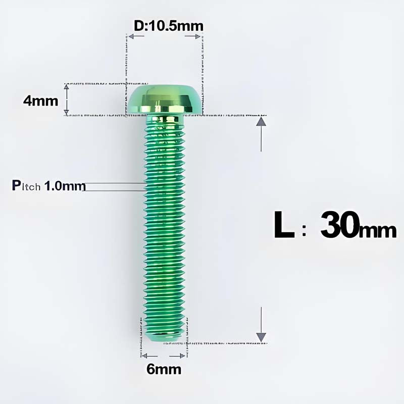 M6 X L8 20 35MM Top Cap Headset Titanium Bolt For Bike