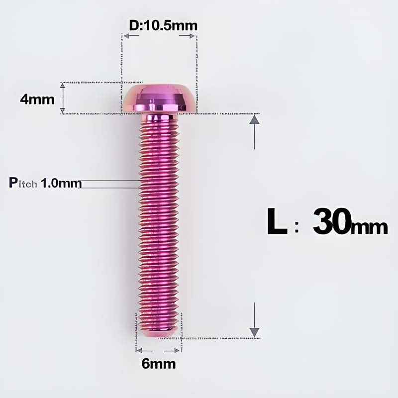 M6 X L8 20 35MM Top Cap Headset Titanium Bolt For Bike