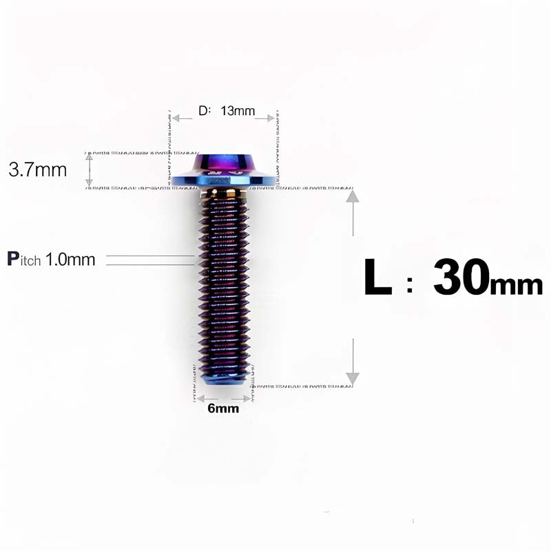 M6 X L8-55mm Titanium Button Head Bolts For Electric Motorbycle