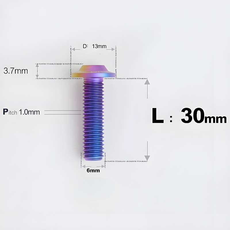 M6 X L8-55mm Titanium Button Head Bolts For Electric Motorbycle