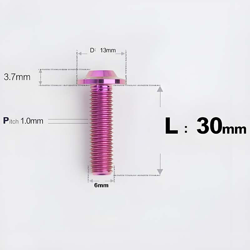 M6 X L8-55mm Titanium Button Head Bolts For Electric Motorbycle