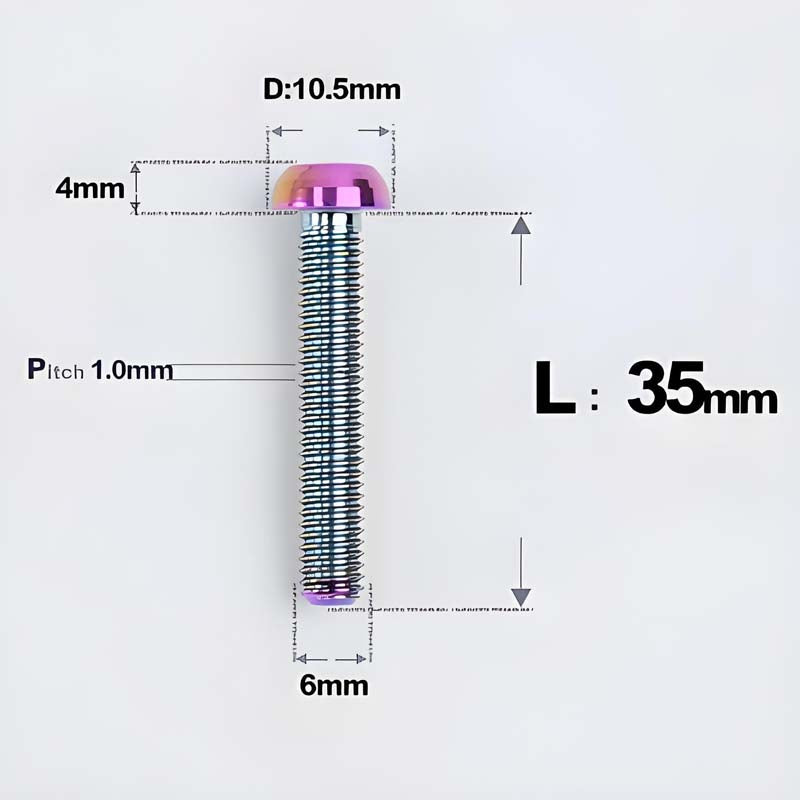 M6 X L8 20 35MM Top Cap Headset Titanium Bolt For Bike