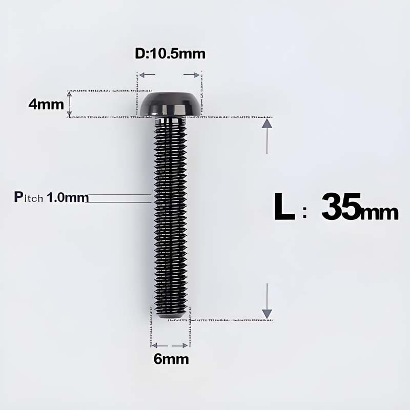 M6 X L8 20 35MM Top Cap Headset Titanium Bolt For Bike