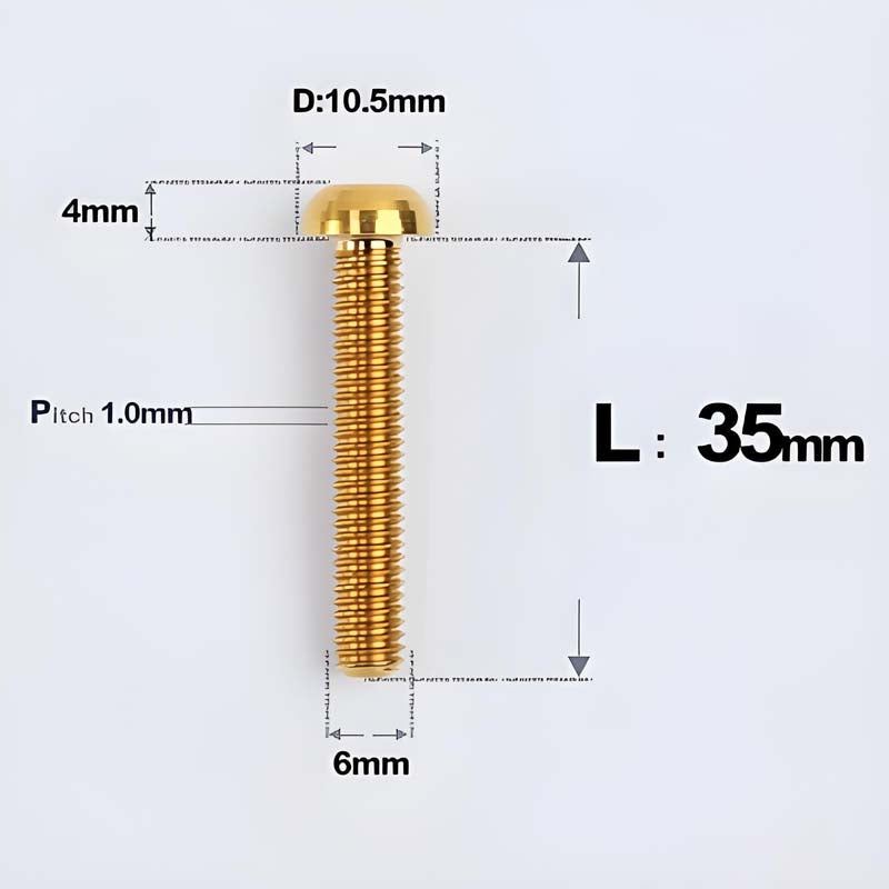 M6 X L8 20 35MM Top Cap Headset Titanium Bolt For Bike