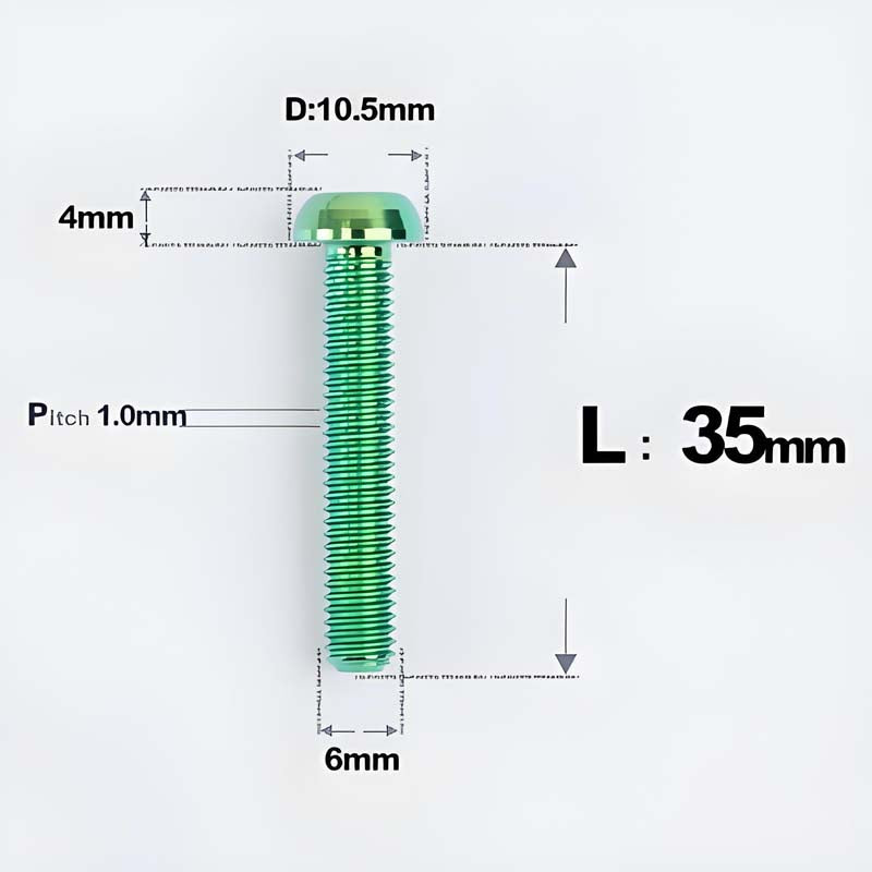 M6 X L8 20 35MM Top Cap Headset Titanium Bolt For Bike