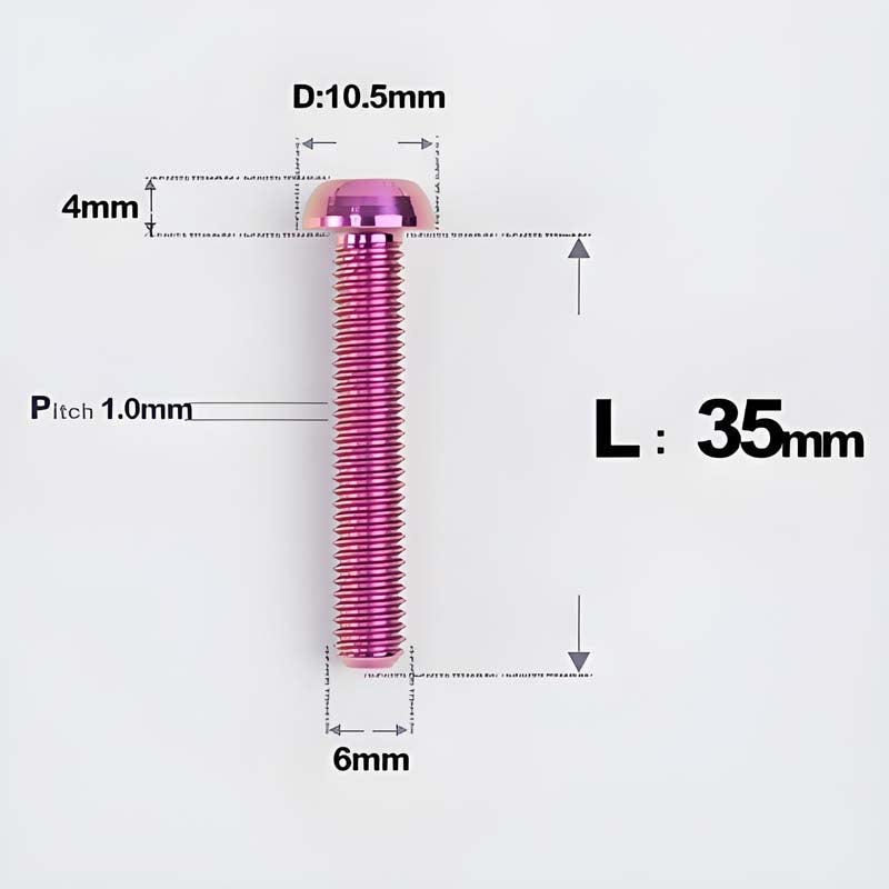 M6 X L8 20 35MM Top Cap Headset Titanium Bolt For Bike