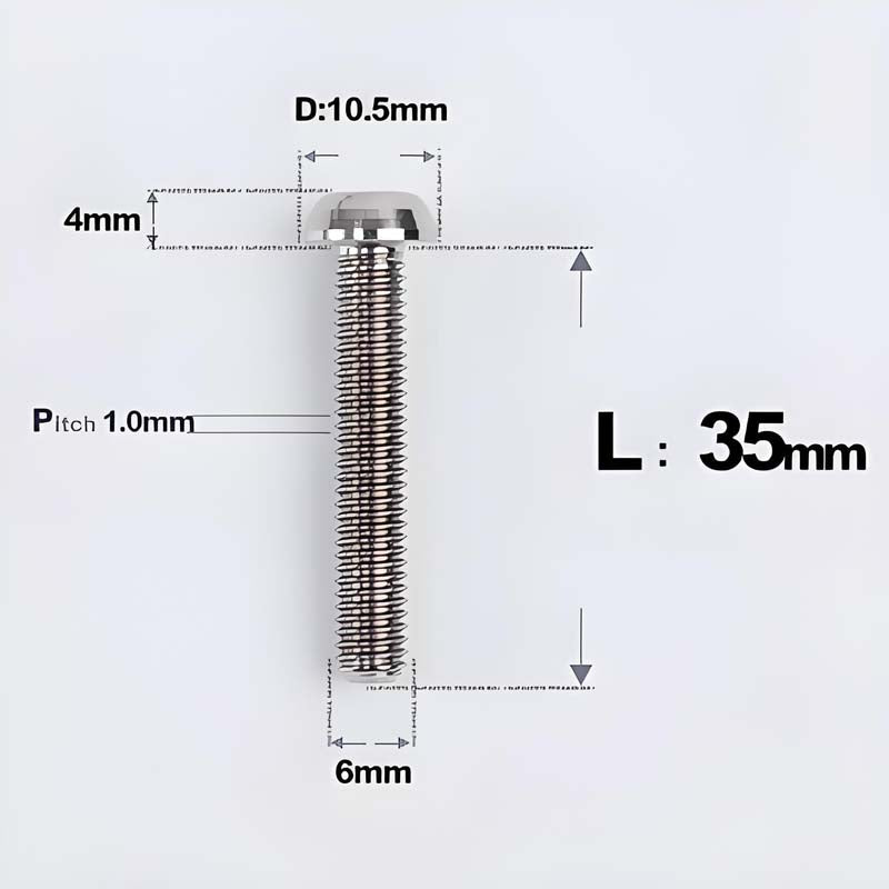 M6 X L8 20 35MM Top Cap Headset Titanium Bolt For Bike