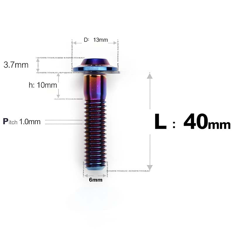 M6 X L8-55mm Titanium Button Head Bolts For Electric Motorbycle