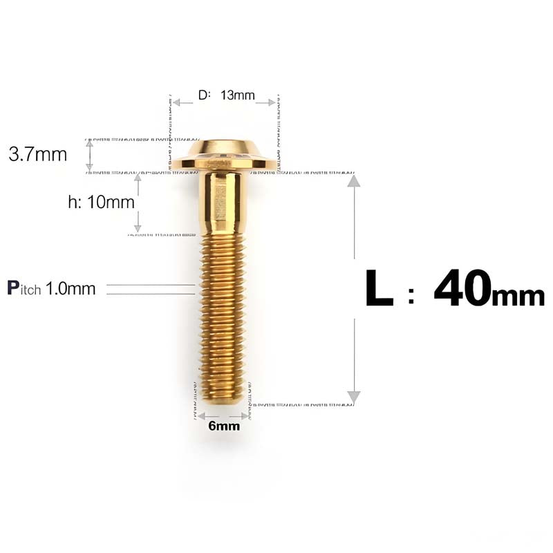 M6 X L8-55mm Titanium Button Head Bolts For Electric Motorbycle