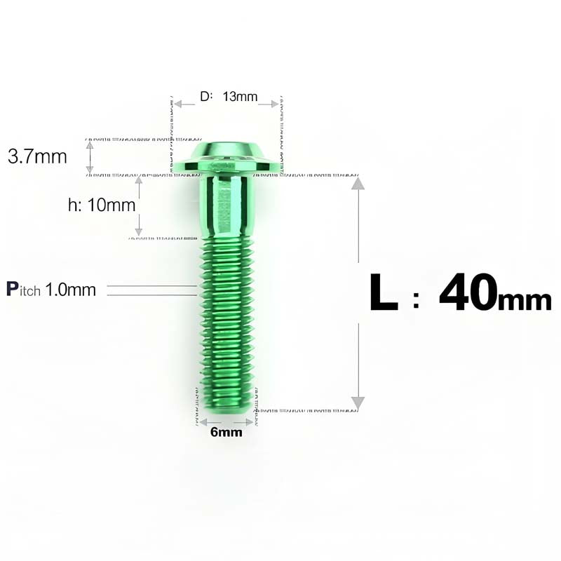 M6 X L8-55mm Titanium Button Head Bolts For Electric Motorbycle
