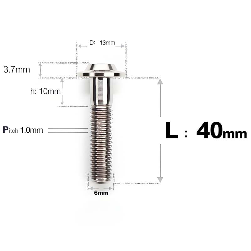 M6 X L8-55mm Titanium Button Head Bolts For Electric Motorbycle