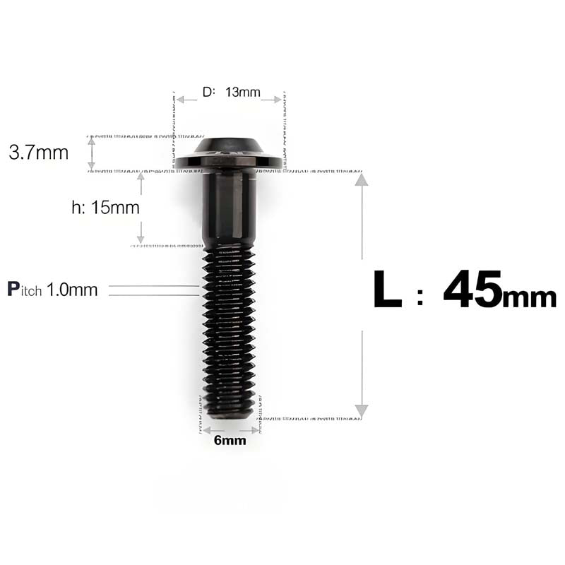 M6 X L8-55mm Titanium Button Head Bolts For Electric Motorbycle