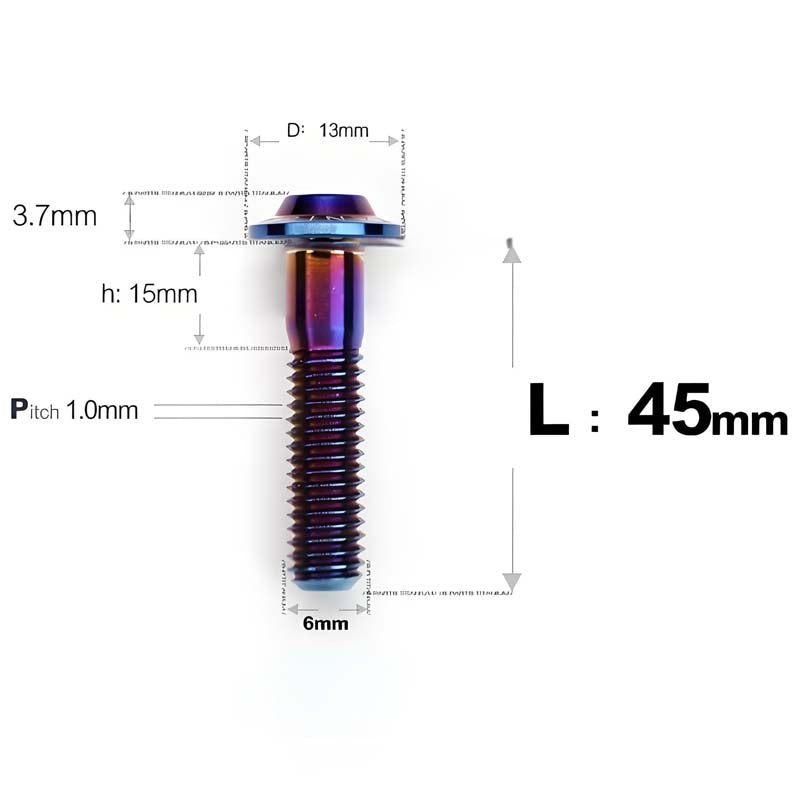 M6 X L8-55mm Titanium Button Head Bolts For Electric Motorbycle