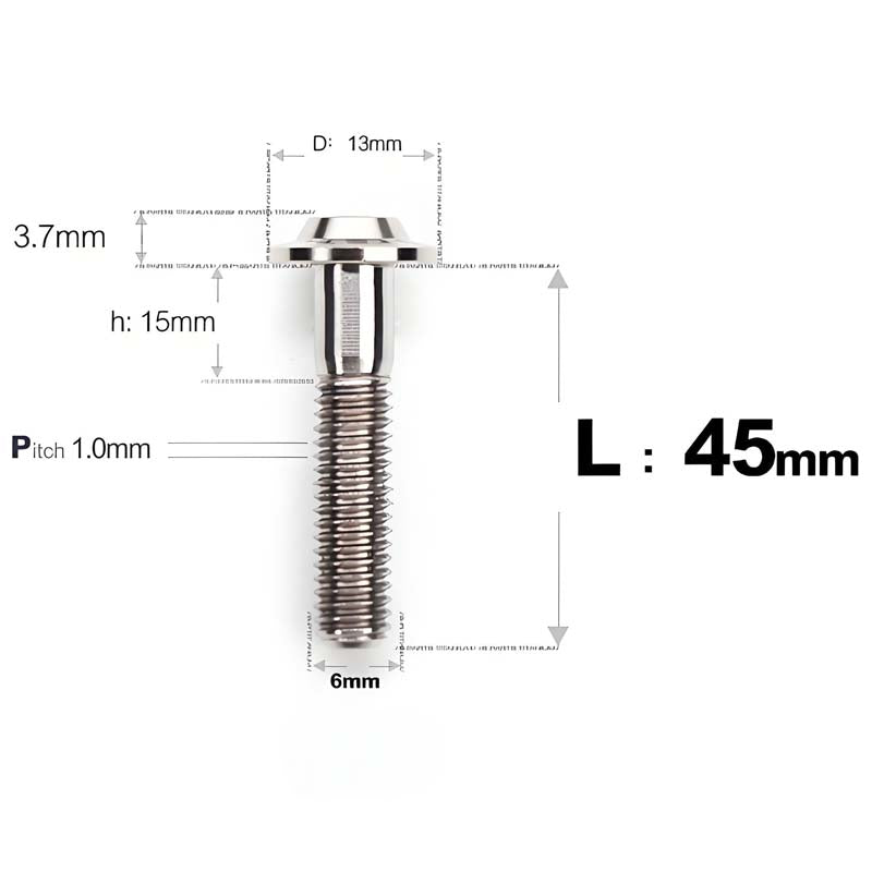 M6 X L8-55mm Titanium Button Head Bolts For Electric Motorbycle