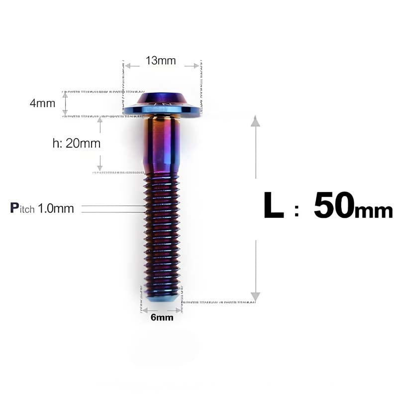 M6 X L8-55mm Titanium Button Head Bolts For Electric Motorbycle
