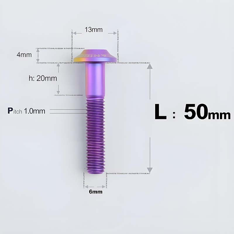 M6 X L8-55mm Titanium Button Head Bolts For Electric Motorbycle