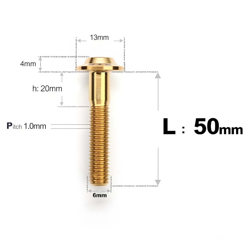 M6 X L8-55mm Titanium Button Head Bolts For Electric Motorbycle