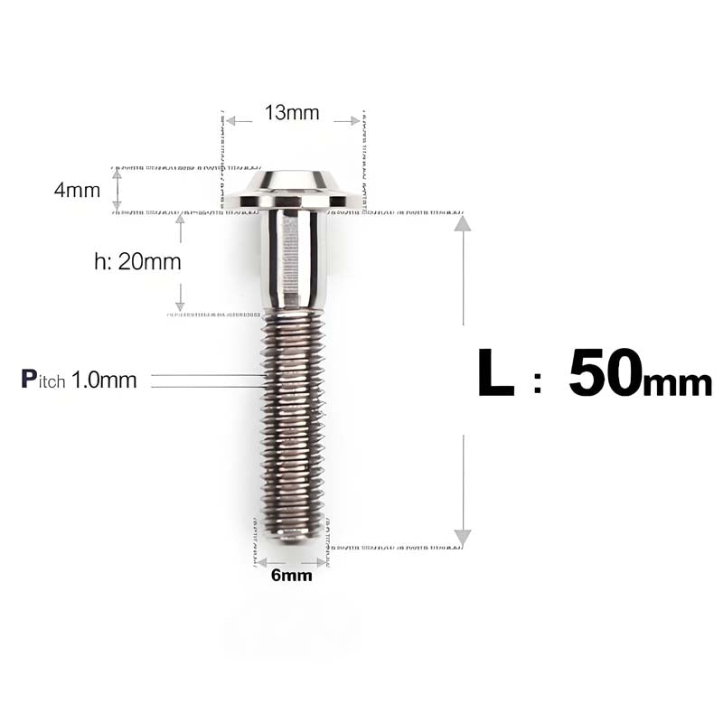 M6 X L8-55mm Titanium Button Head Bolts For Electric Motorbycle