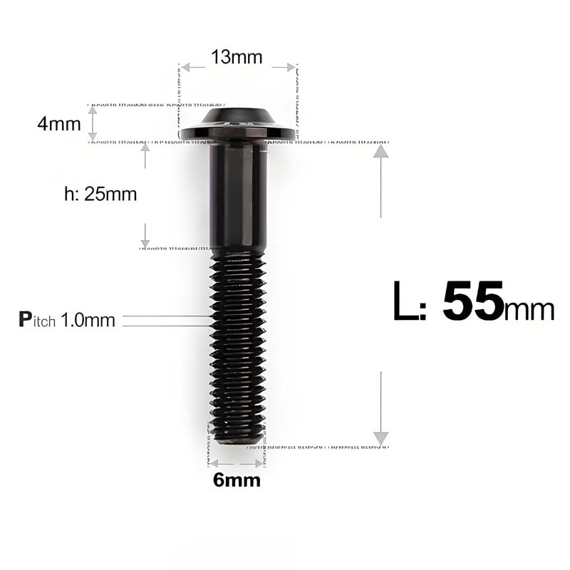 M6 X L8-55mm Titanium Button Head Bolts For Electric Motorbycle