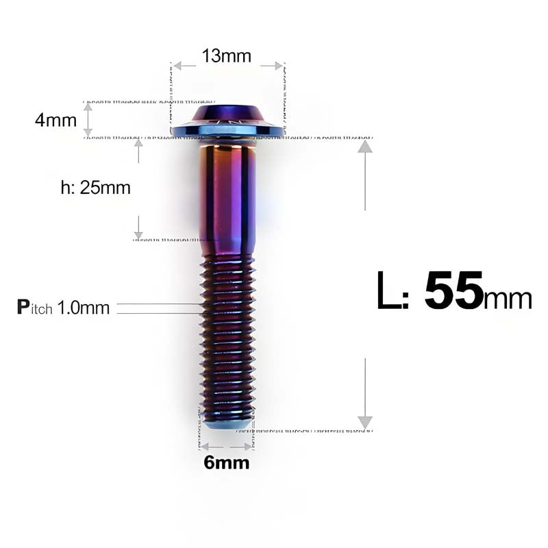 M6 X L8-55mm Titanium Button Head Bolts For Electric Motorbycle