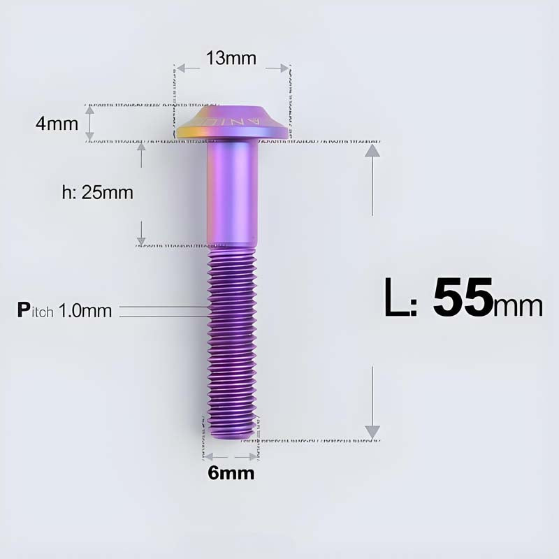 M6 X L8-55mm Titanium Button Head Bolts For Electric Motorbycle