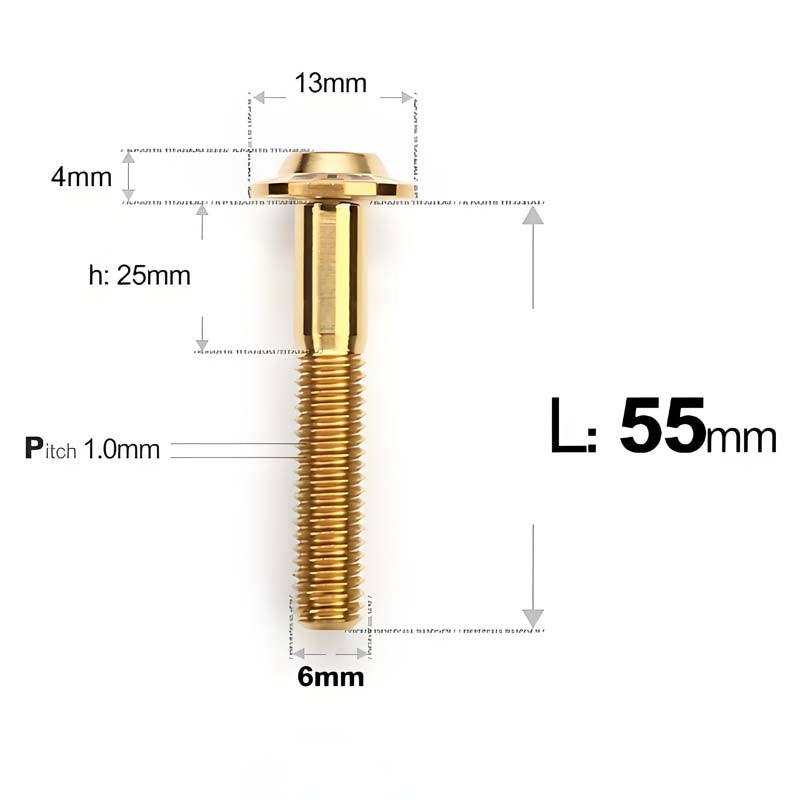M6 X L8-55mm Titanium Button Head Bolts For Electric Motorbycle