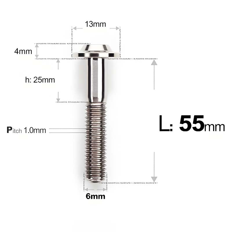 M6 X L8-55mm Titanium Button Head Bolts For Electric Motorbycle