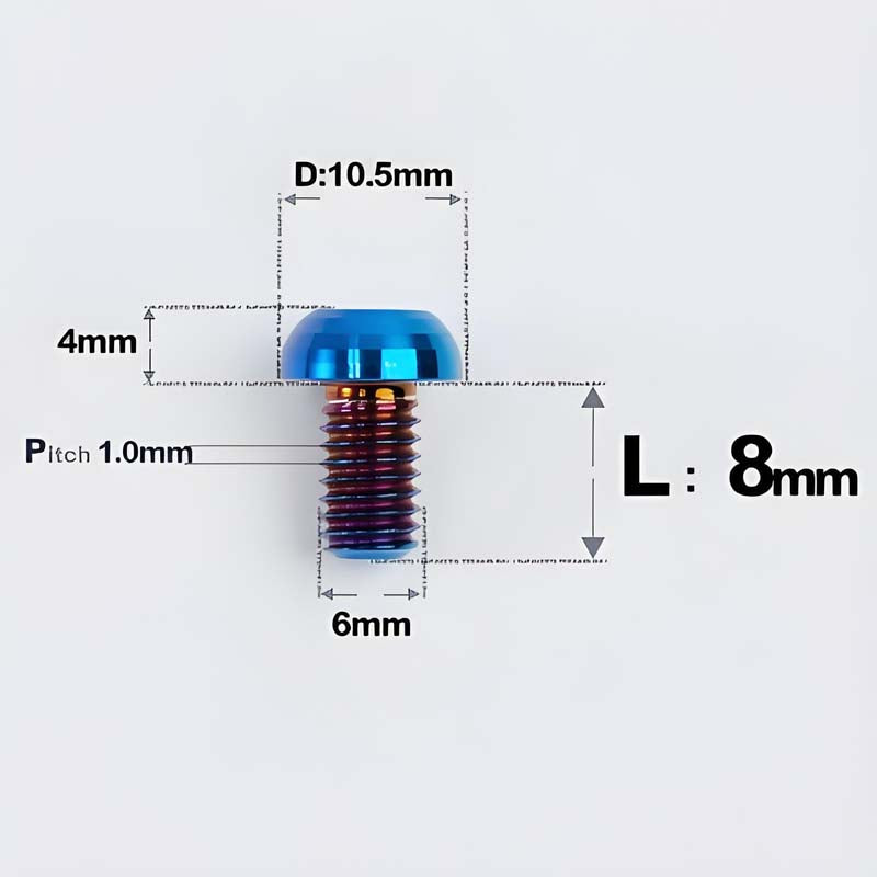 M6 X L8 20 35MM Top Cap Headset Titanium Bolt For Bike