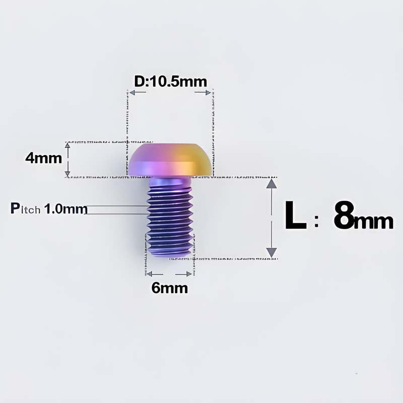 M6 X L8 20 35MM Top Cap Headset Titanium Bolt For Bike