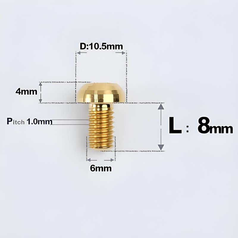 M6 X L8 20 35MM Top Cap Headset Titanium Bolt For Bike