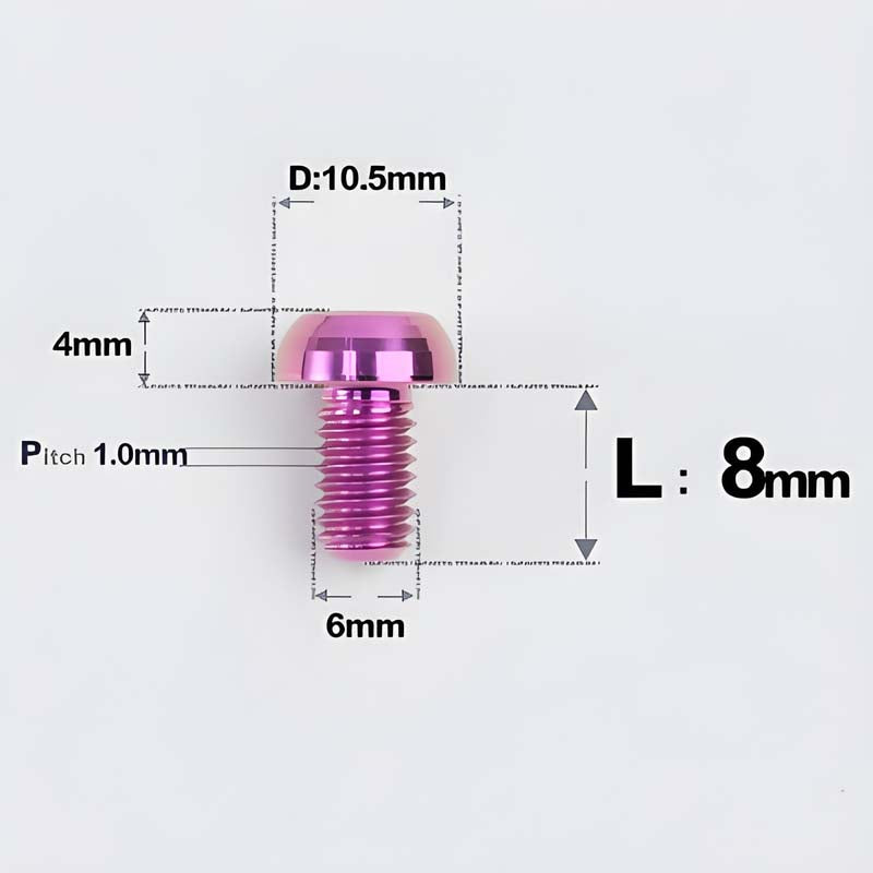 M6 X L8 20 35MM Top Cap Headset Titanium Bolt For Bike