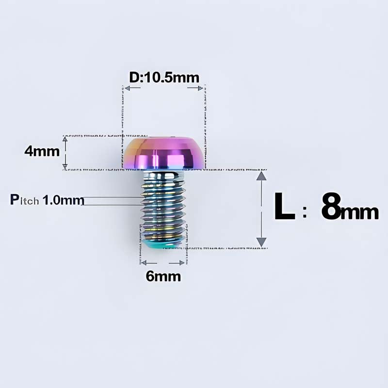 M6 X L8 20 35MM Top Cap Headset Titanium Bolt For Bike