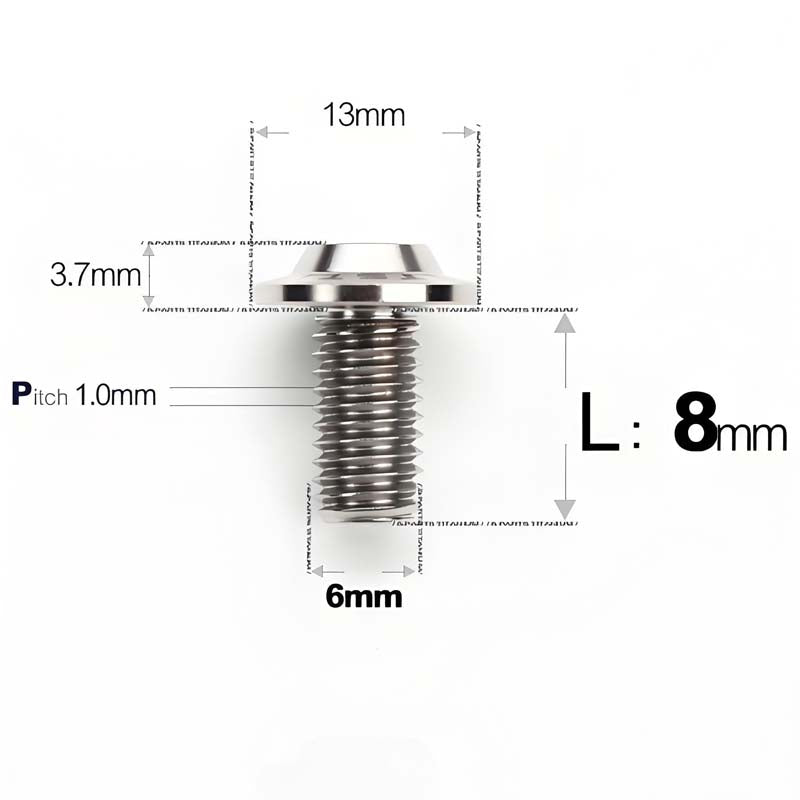 M6 X L8-55mm Titanium Button Head Bolts For Electric Motorbycle