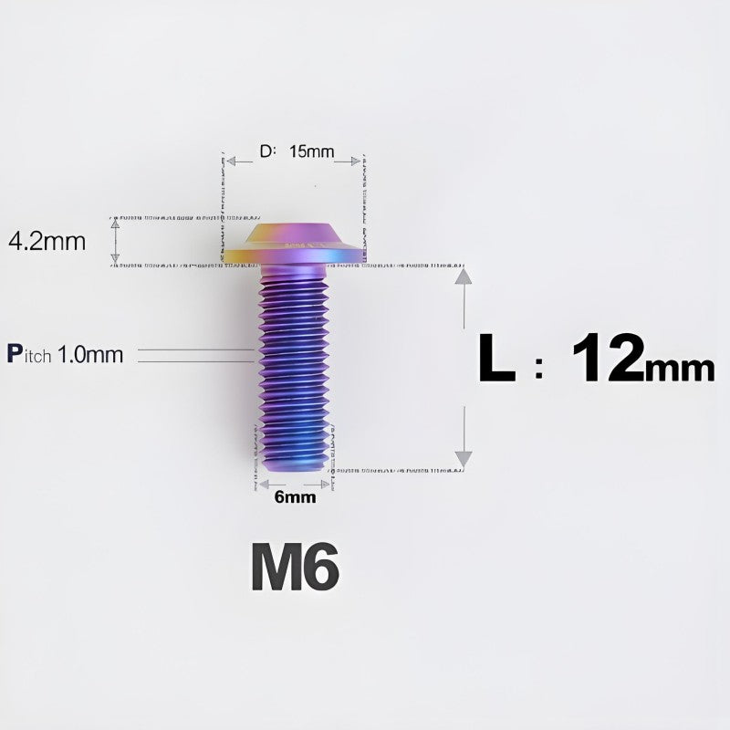 M5/M6x12mm Titanium Disc Bolts for ARAI RAPIDE-NEO Helmet Series