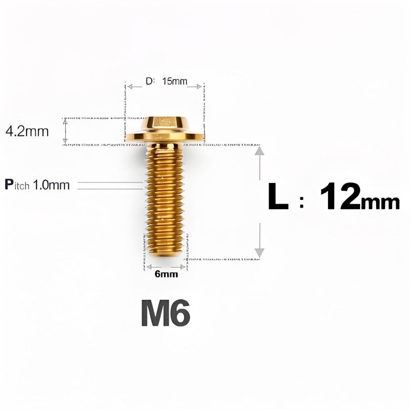M5/M6x12mm Titanium Disc Bolts for ARAI RAPIDE-NEO Helmet Series