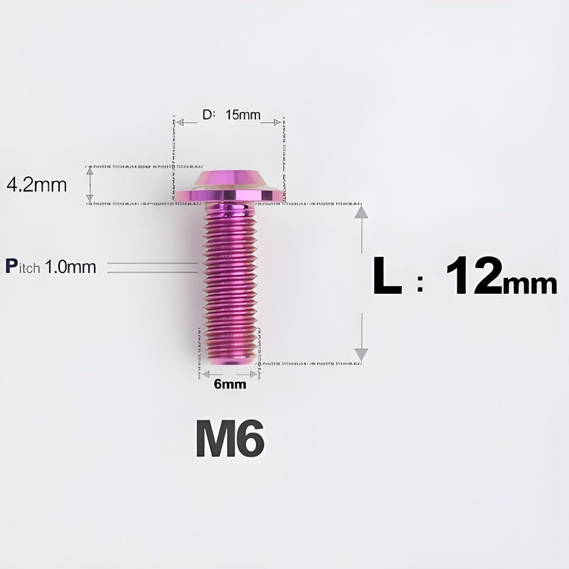 M5/M6x12mm Titanium Disc Bolts for ARAI RAPIDE-NEO Helmet Series