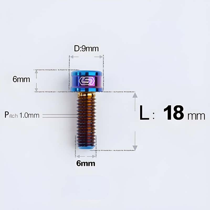 M6x10 12 14 16 18 20 25MM Titanium Bolts For Bike & Motorcycle