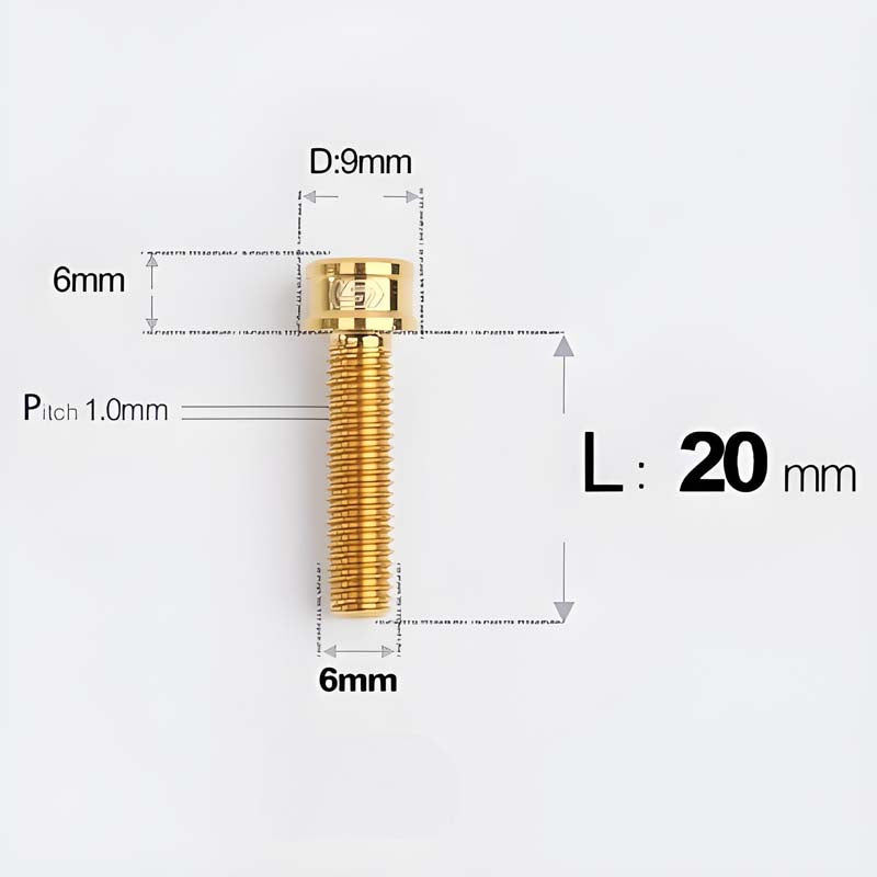 M6x10 12 14 16 18 20 25MM Titanium Bolts For Bike & Motorcycle